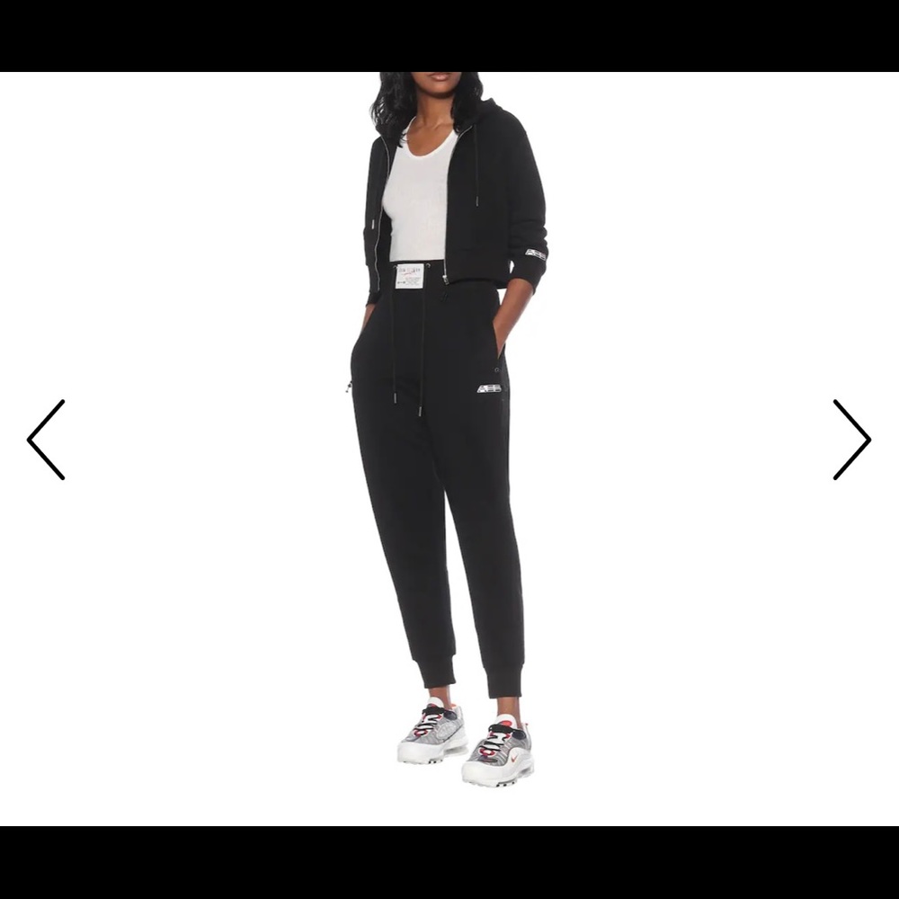 Adam Selman Sport Shrunken Black Zip-Up Hoodie XS